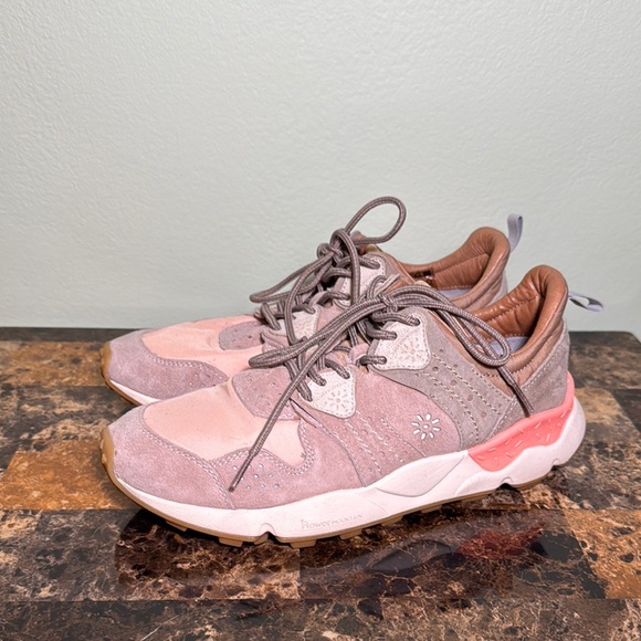 Free people Flower Mountain Pink Technical Fabric and Suede Sneakers Wesley - Picture 3 of 10
